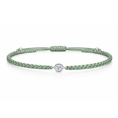 SOLEA Textilarmband grün mit 0.20 ct. Lab Grown Diamond