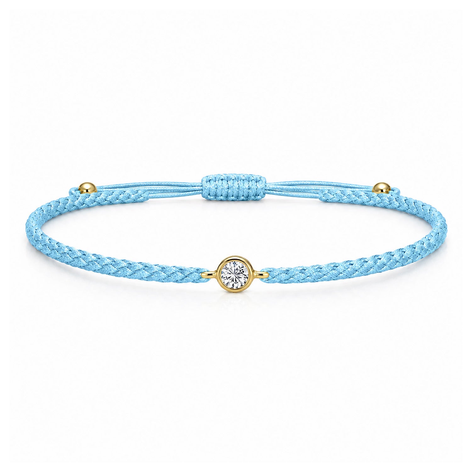 SOLEA Textilarmband hellblau mit 0.20 ct. Lab Grown Diamond