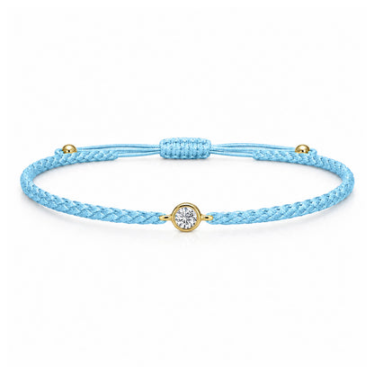 SOLEA Textilarmband hellblau mit 0.20 ct. Lab Grown Diamond