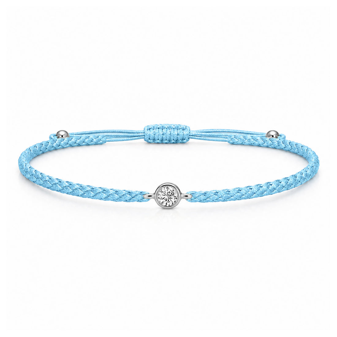 SOLEA Textilarmband hellblau mit 0.20 ct. Lab Grown Diamond