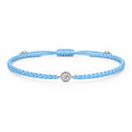 SOLEA Textilarmband hellblau mit 0.20 ct. Lab Grown Diamond
