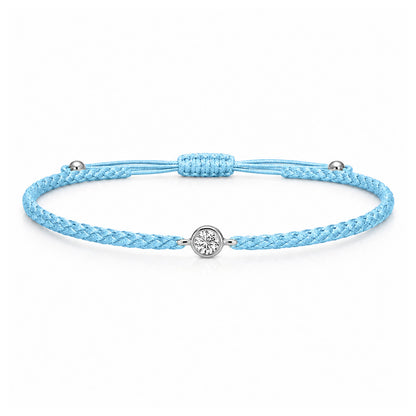 SOLEA Textilarmband hellblau mit 0.20 ct. Lab Grown Diamond