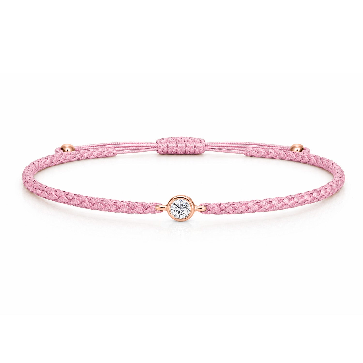 SOLEA Textilarmband rosa mit 0.20 ct. Lab Grown Diamond