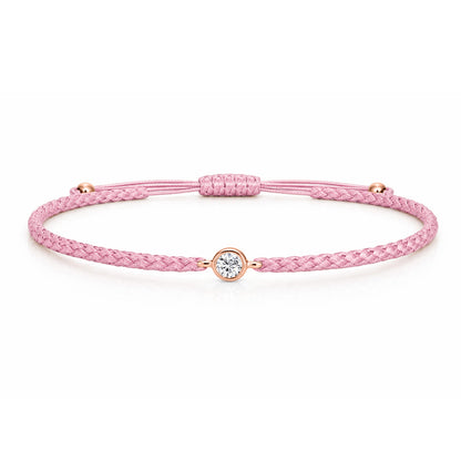 SOLEA Textilarmband rosa mit 0.20 ct. Lab Grown Diamond