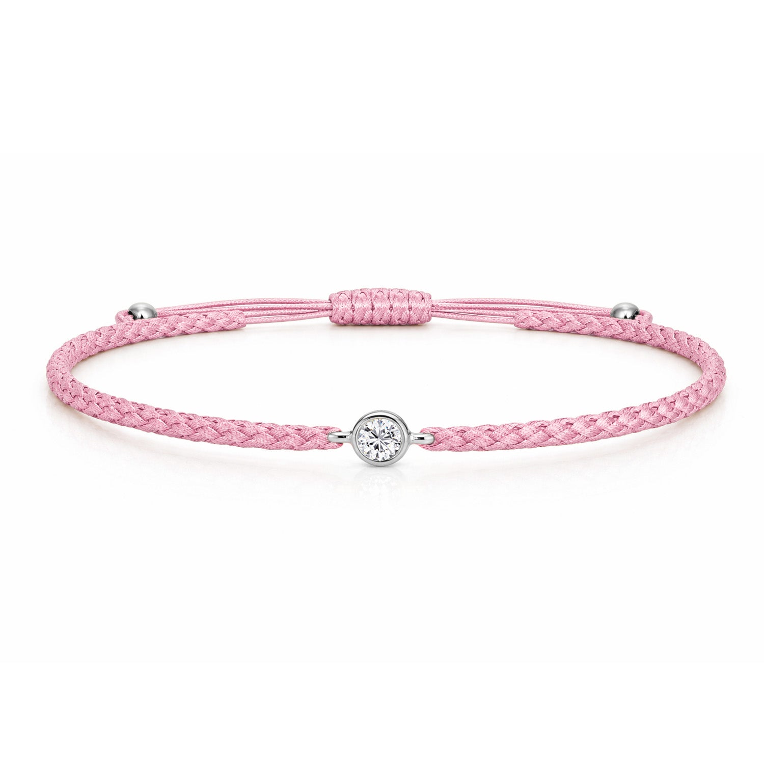 SOLEA Textilarmband rosa mit 0.20 ct. Lab Grown Diamond