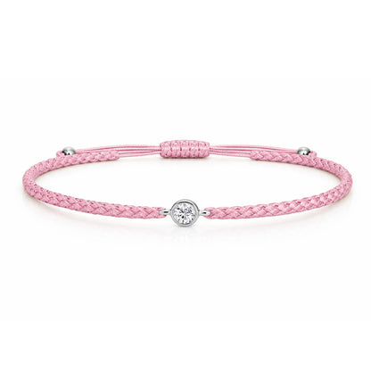 SOLEA Textilarmband rosa mit 0.20 ct. Lab Grown Diamond