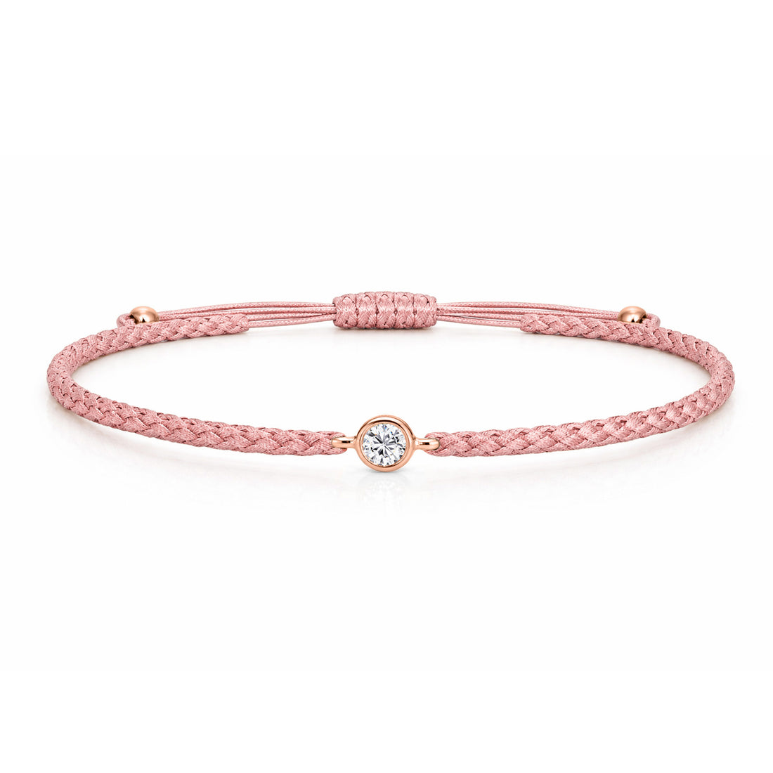 SOLEA Textilarmband rosa mit 0.20 ct. Lab Grown Diamond