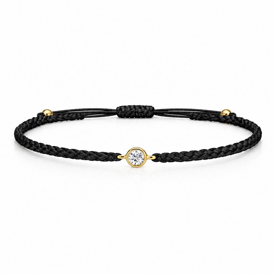 SOLEA Textilarmband schwarz mit 0.20 ct. Lab Grown Diamond