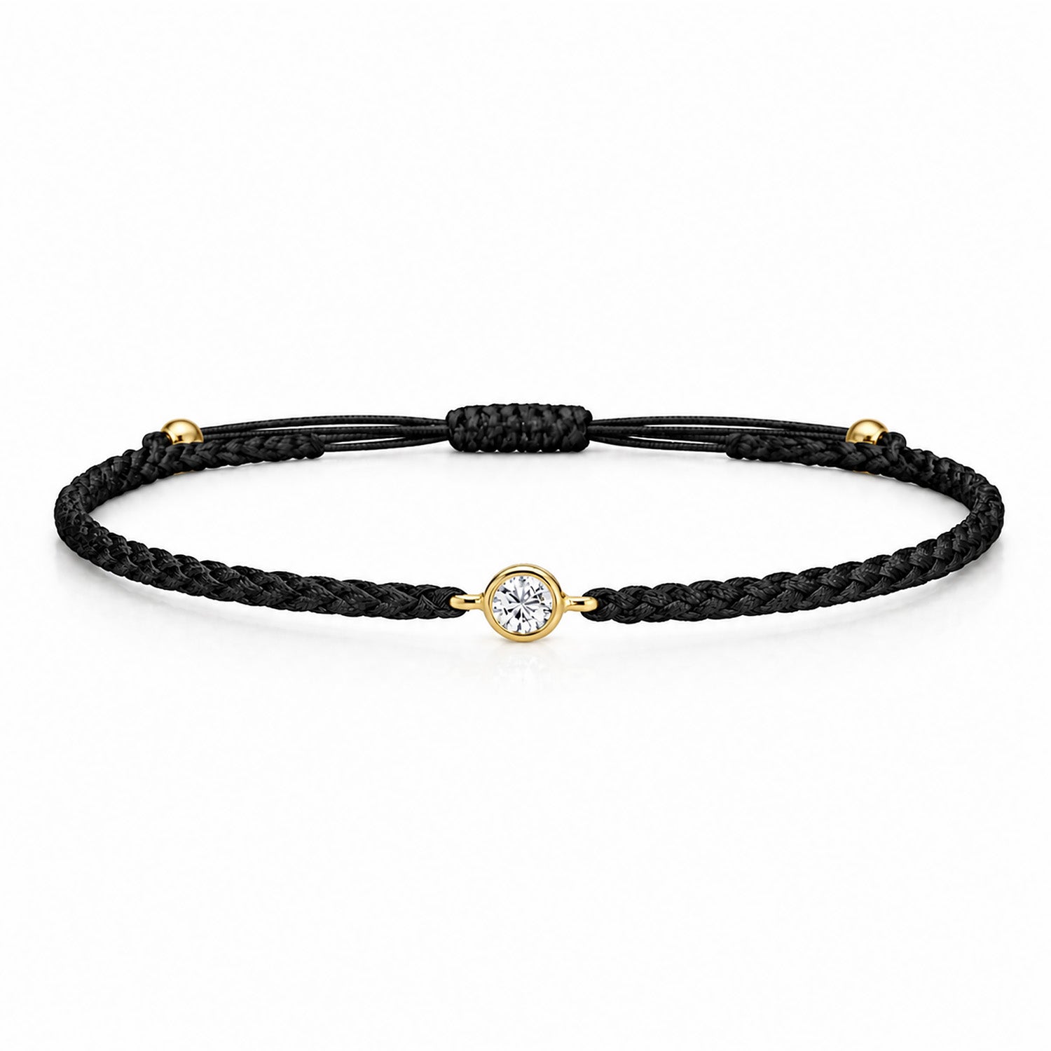 SOLEA Textilarmband schwarz mit 0.20 ct. Lab Grown Diamond