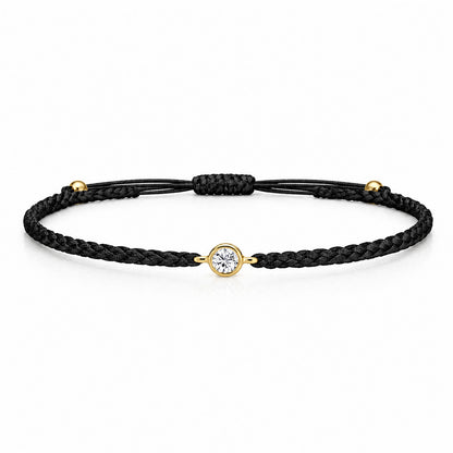 SOLEA Textilarmband schwarz mit 0.20 ct. Lab Grown Diamond
