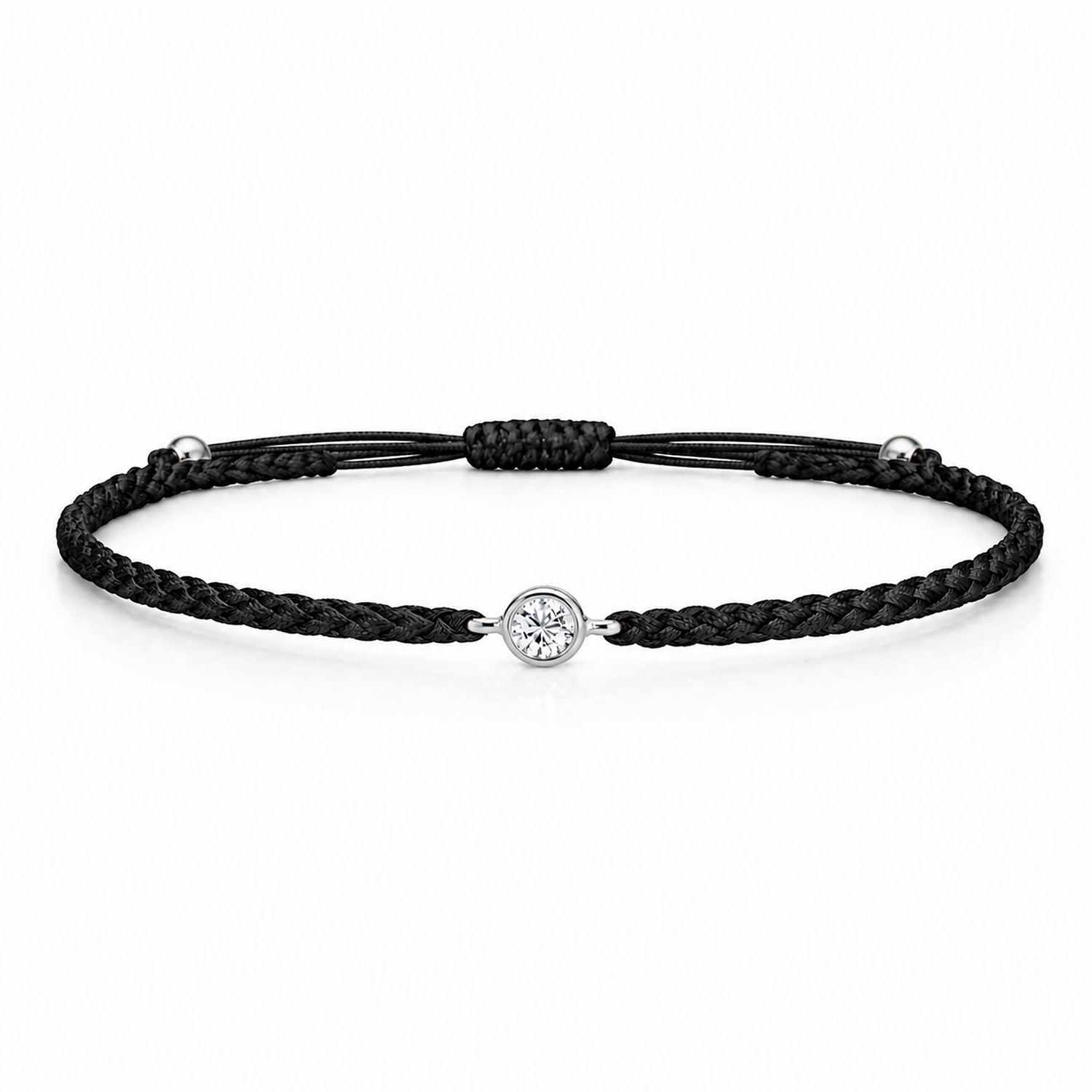SOLEA Textilarmband schwarz mit 0.20 ct. Lab Grown Diamond