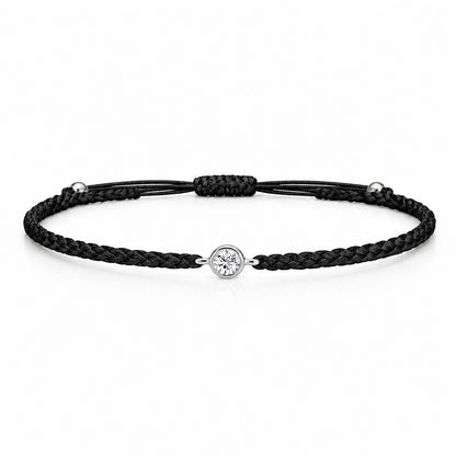 SOLEA Textilarmband schwarz mit 0.20 ct. Lab Grown Diamond