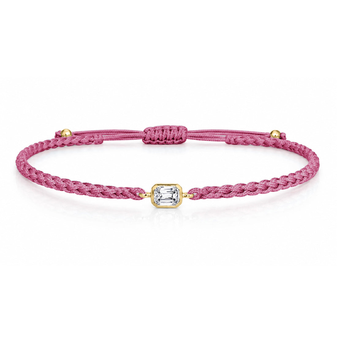ELARA Textilarmband berry mit 0.20 ct. Lab Grown Diamond