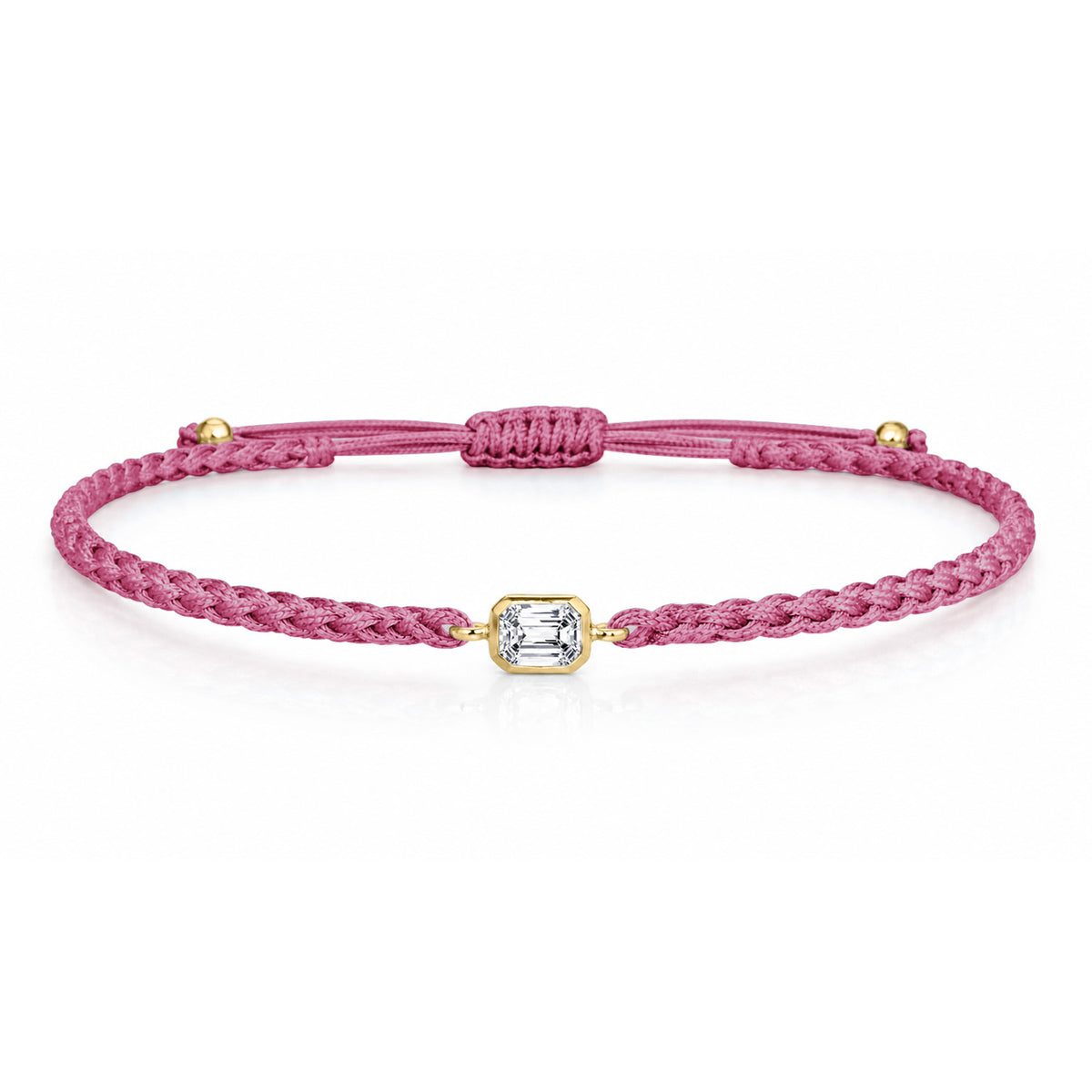 ELARA Textilarmband berry mit 0.20 ct. Lab Grown Diamond