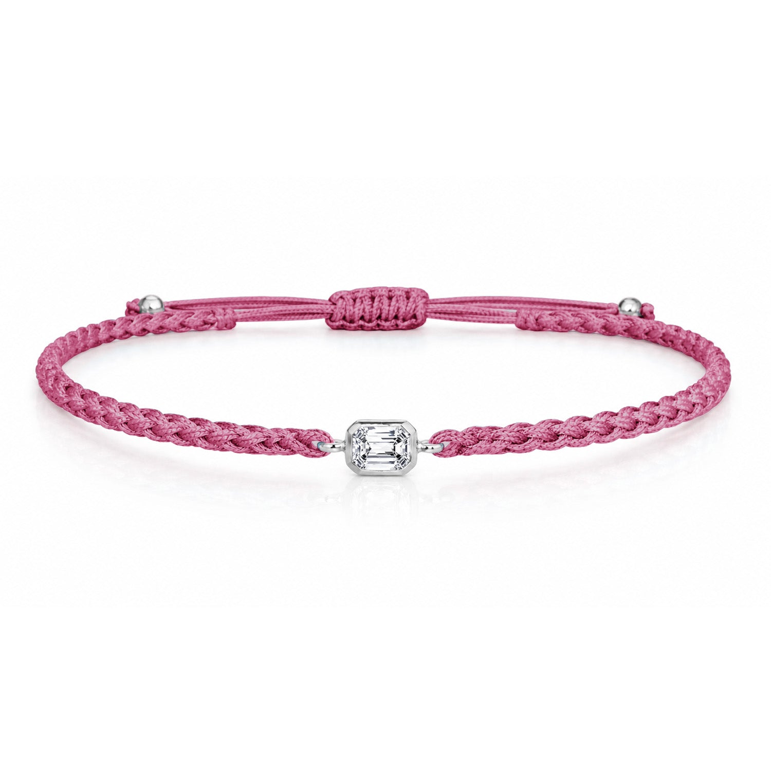 ELARA Textilarmband berry mit 0.20 ct. Lab Grown Diamond