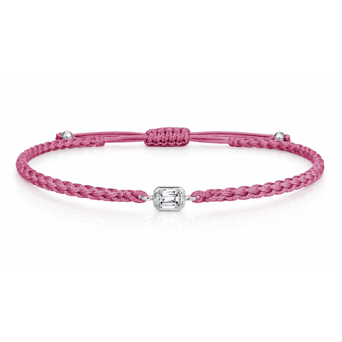 ELARA Textilarmband berry mit 0.20 ct. Lab Grown Diamond