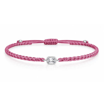 ELARA Textilarmband berry mit 0.20 ct. Lab Grown Diamond