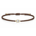 ELARA Textilarmband braun mit 0.20 ct. Lab Grown Diamond