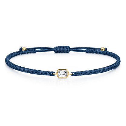 ELARA Textilarmband dunkelblau mit 0.20 ct. Lab Grown Diamond