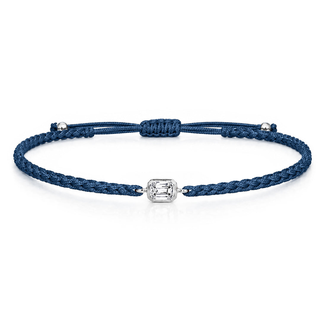 ELARA Textilarmband dunkelblau mit 0.20 ct. Lab Grown Diamond