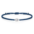 ELARA Textilarmband dunkelblau mit 0.20 ct. Lab Grown Diamond