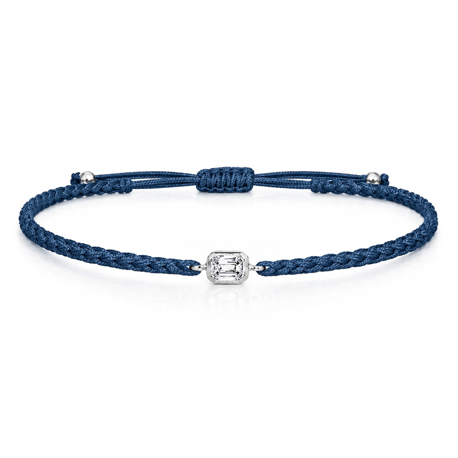ELARA Textilarmband dunkelblau mit 0.20 ct. Lab Grown Diamond