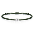 ELARA Textilarmband dunkelgrün mit 0.20 ct. Lab Grown Diamond