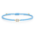 ELARA Textilarmband hellblau mit 0.20 ct. Lab Grown Diamond