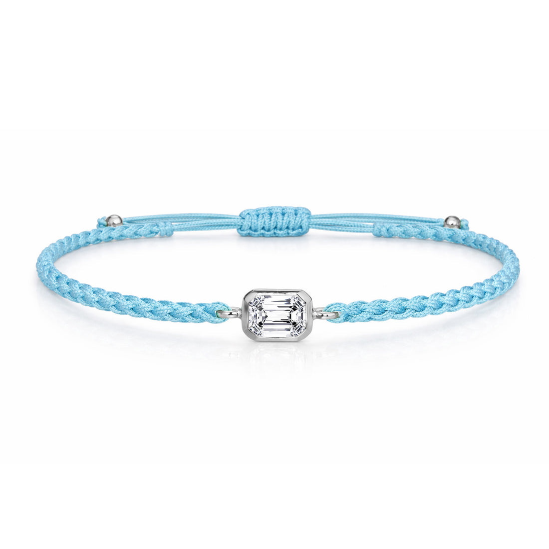 ELARA Textilarmband hellblau mit 0.20 ct. Lab Grown Diamond