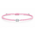 ELARA Textilarmband rosa mit 0.20 ct. Lab Grown Diamond