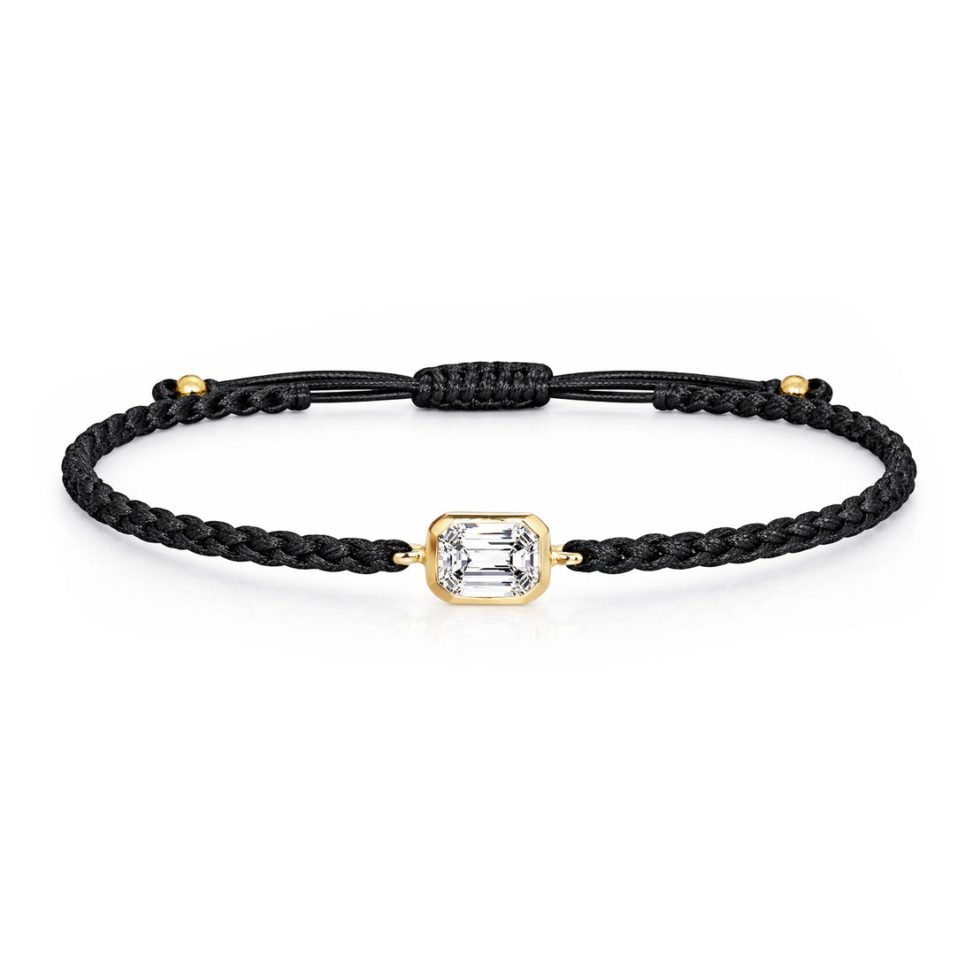 ELARA Textilarmband schwarz mit 0.20 ct. Lab Grown Diamond