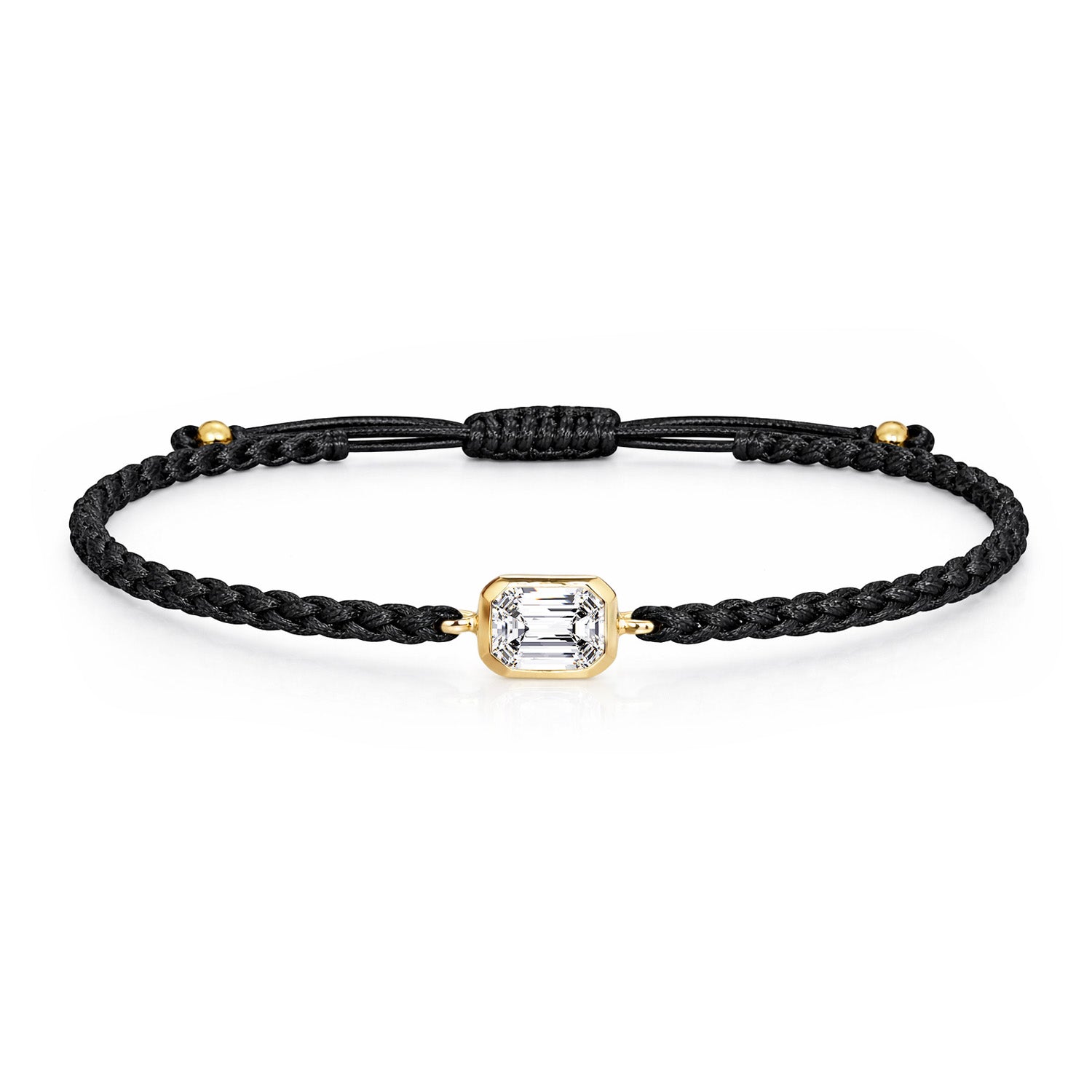 ELARA Textilarmband schwarz mit 0.20 ct. Lab Grown Diamond