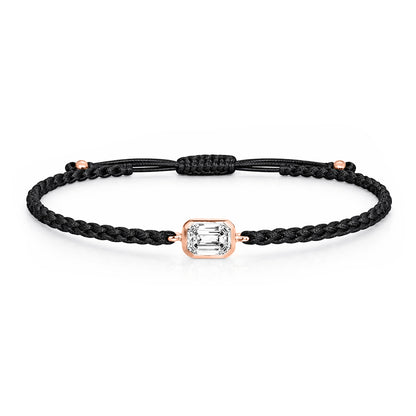 ELARA Textilarmband schwarz mit 0.20 ct. Lab Grown Diamond