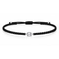 ELARA Textilarmband schwarz mit 0.20 ct. Lab Grown Diamond