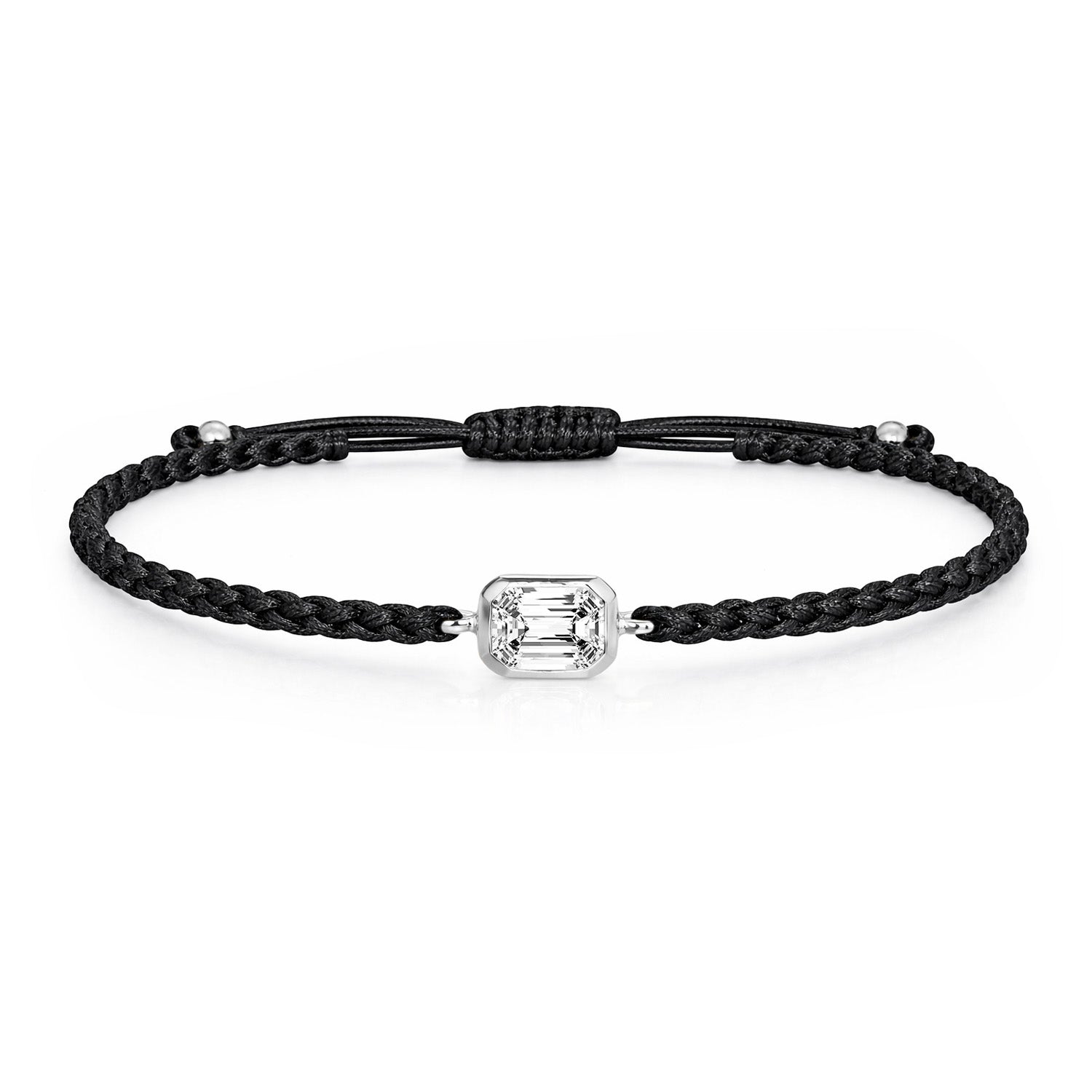 ELARA Textilarmband schwarz mit 0.20 ct. Lab Grown Diamond