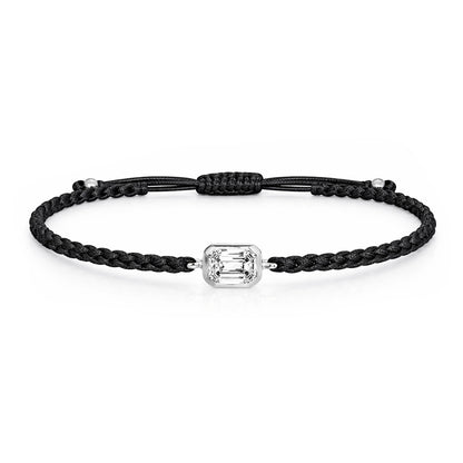 ELARA Textilarmband schwarz mit 0.20 ct. Lab Grown Diamond