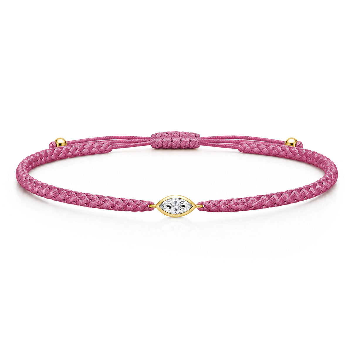 VELIA Textilarmband berry mit 0.20 ct. Lab Grown Diamond