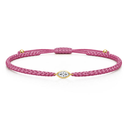 VELIA Textilarmband berry mit 0.20 ct. Lab Grown Diamond