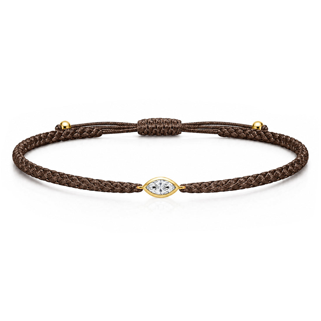 VELIA Textilarmband braun mit 0.20 ct. Lab Grown Diamond