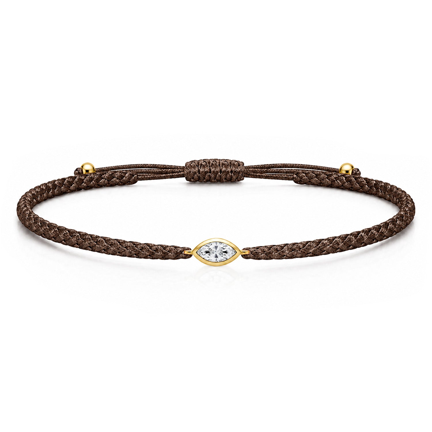 VELIA Textilarmband braun mit 0.20 ct. Lab Grown Diamond