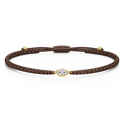 VELIA Textilarmband braun mit 0.20 ct. Lab Grown Diamond