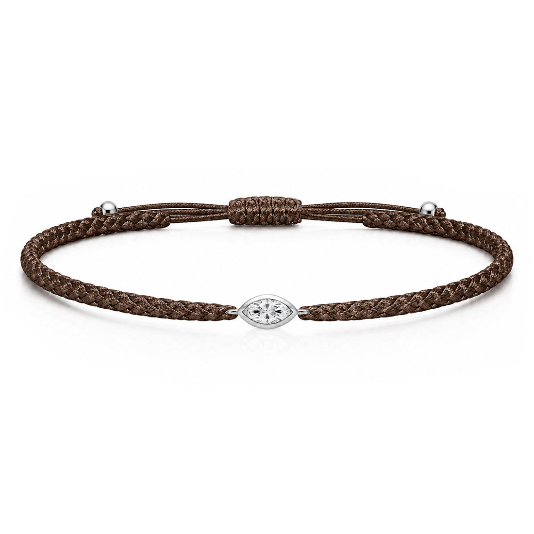 VELIA Textilarmband braun mit 0.20 ct. Lab Grown Diamond