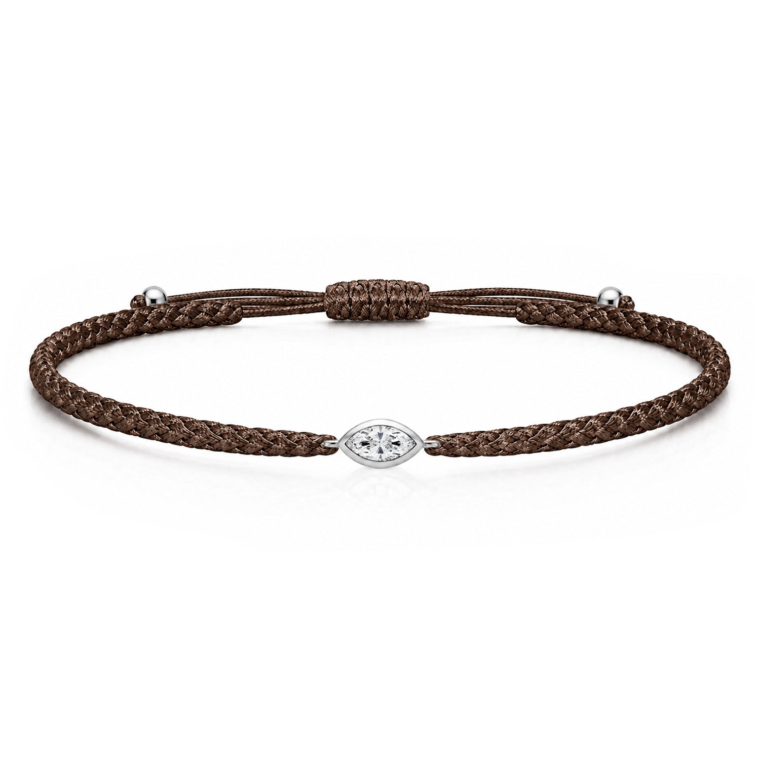 VELIA Textilarmband braun mit 0.20 ct. Lab Grown Diamond