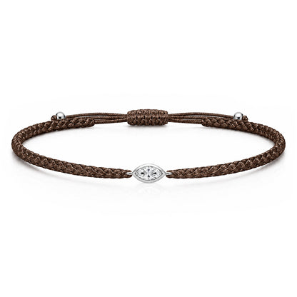VELIA Textilarmband braun mit 0.20 ct. Lab Grown Diamond