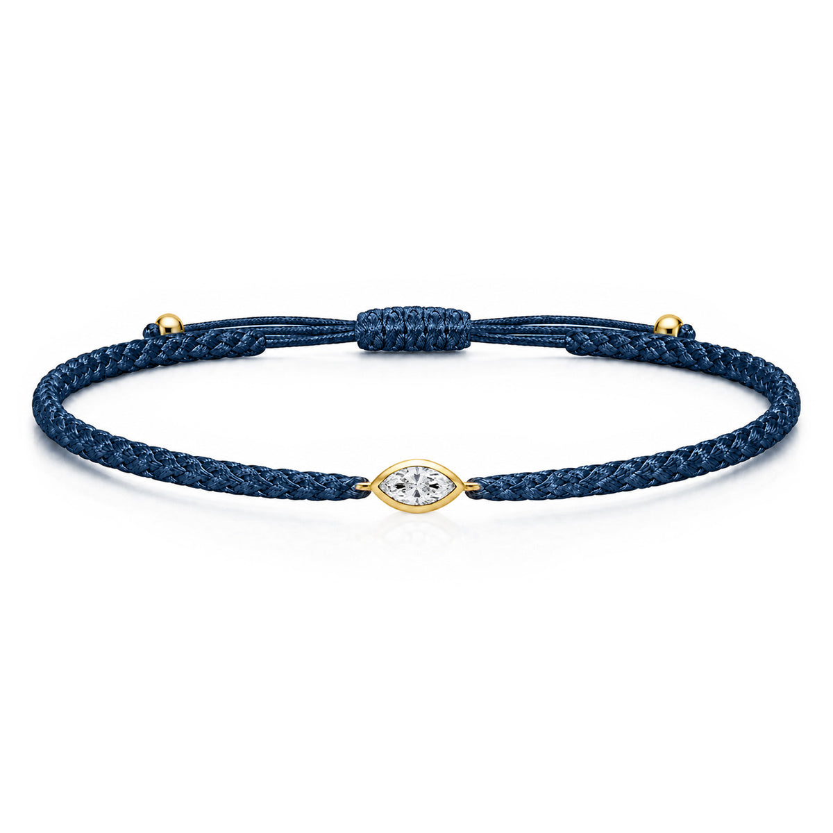 VELIA Textilarmband dunkelblau mit 0.20 ct. Lab Grown Diamond