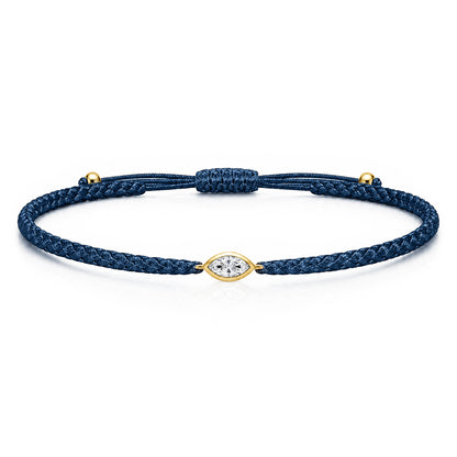 VELIA Textilarmband dunkelblau mit 0.20 ct. Lab Grown Diamond