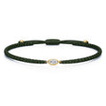 VELIA Textilarmband dunkelgrün mit 0.20 ct. Lab Grown Diamond