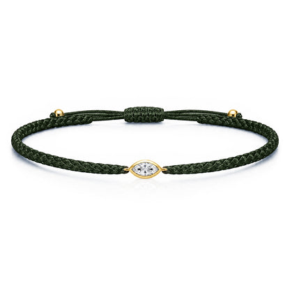 VELIA Textilarmband dunkelgrün mit 0.20 ct. Lab Grown Diamond