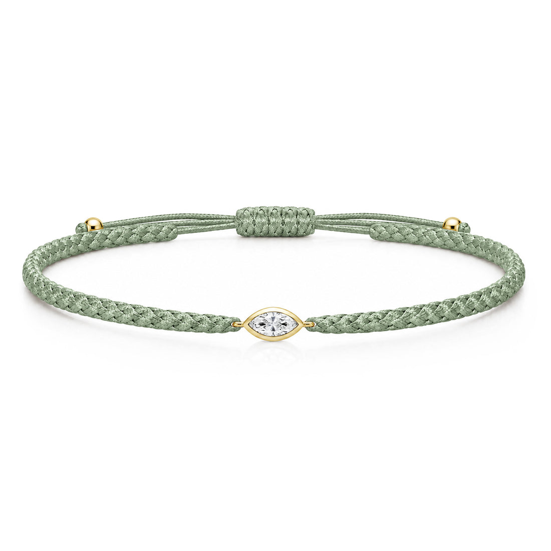 VELIA Textilarmband grün mit 0.20 ct. Lab Grown Diamond