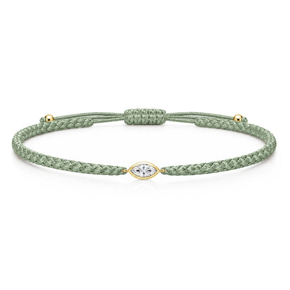 VELIA Textilarmband grün mit 0.20 ct. Lab Grown Diamond